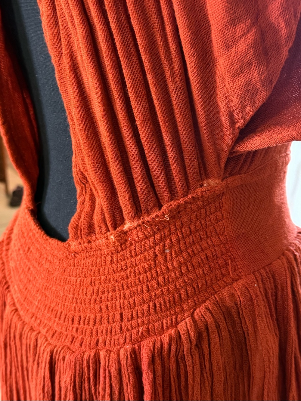 NEW Jen’s‎ Pirate Booty Monaco Gauze Maxi Dress Burnt Orange M/L - Picture 8 of 13
